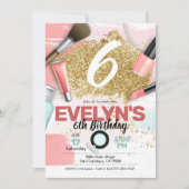 Glitzer Glam Wellness-Center Party Einladung oder  (Vorderseite)