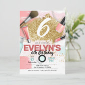 Glitzer Glam Wellness-Center Party Einladung oder  (Stehend Vorderseite)