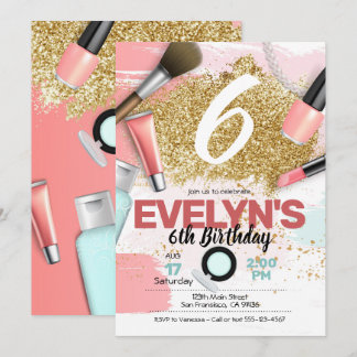 Glitzer Glam Wellness-Center Party Einladung oder 