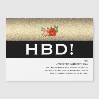 Glitzer Glamour Elegante Rose Magneteinladung