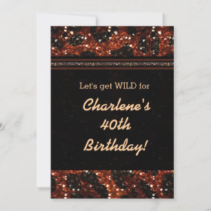 Glitzer Glamour Glitter Leopard Cheetah Einladung
