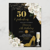 Glitzer Glamour Gold Stiletto Heelse Erwachsene Ge Einladung (Vorne/Hinten)