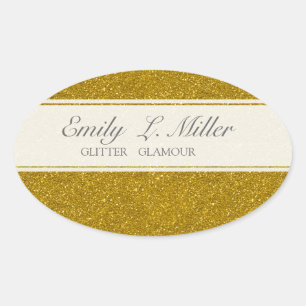 Glitzer Glamour Ovaler Aufkleber