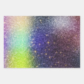 Glitzer glänzende Sterne Regenbogen lila Christmes Geschenkpapier Set (Vorderseite 3)