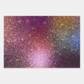 Glitzer glänzende Sterne Regenbogen lila Christmes Geschenkpapier Set (Vorderseite 2)