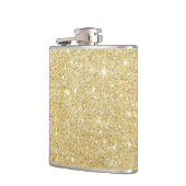 Glitzer-glänzendes Luxusgoldenes Flachmann (Links)