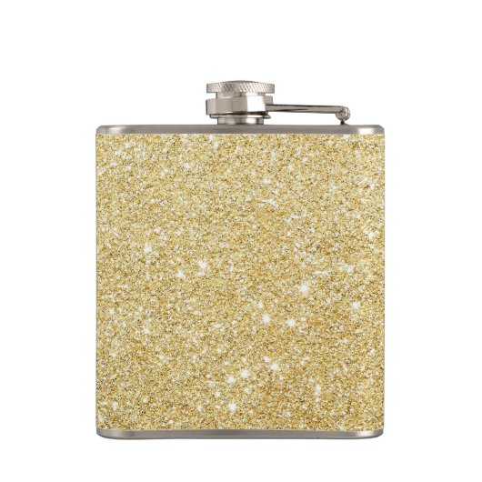Glitzer-glänzendes Luxusgoldenes Flachmann (Rückseite)