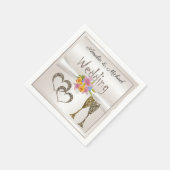 Glitzer glänzt Gläser Champagnerherzen Serviette (Ecke)