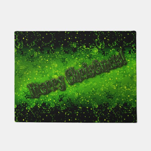 Glitzer glänzt grüne Konfetti-Sequenzen Christma Fußmatte (Vorderseite)