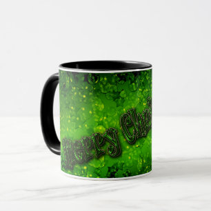 Glitzer glänzt grüne Konfetti-Sequenzen Christma Tasse