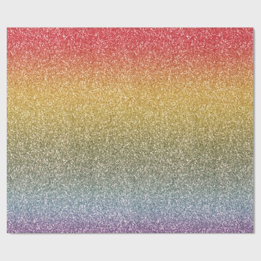 Glitzer Glitz Rainbow Geschenkpapier (Flach)