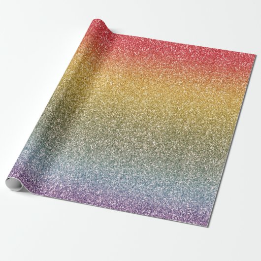 Glitzer Glitz Rainbow Geschenkpapier (Ungerollt)