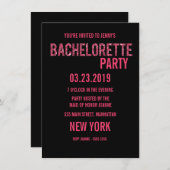 Glitzer Glitz Typografie Bachelorette Einladung (Vorne/Hinten)