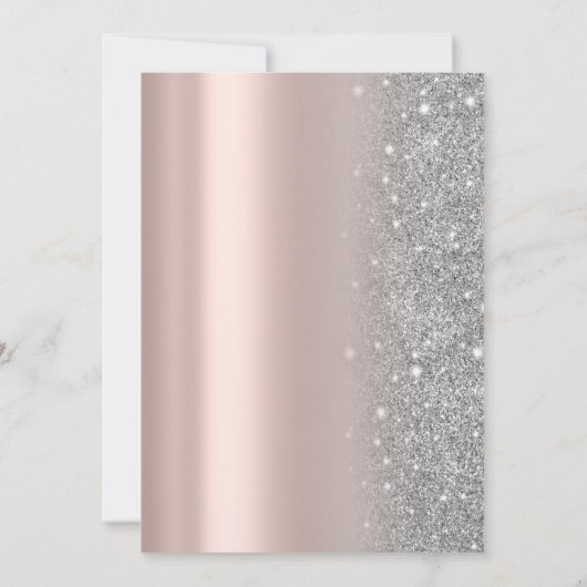 Glitzer Glitzer Dress Rose Gold Sweet 16 Einladung (Rückseite)