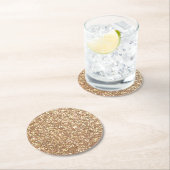 Glitzer-Glitzern aus Hell-Kupfer Runder Pappuntersetzer (Vor Ort)