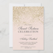 Glitzer-Glitzern aus leicht vergoldetem Gold 16 .  Einladung (Vorderseite)