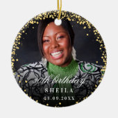 Glitzer Glitzern Foto Keramik Ornament (Vorne)