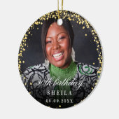 Glitzer Glitzern Foto Keramik Ornament (Links)