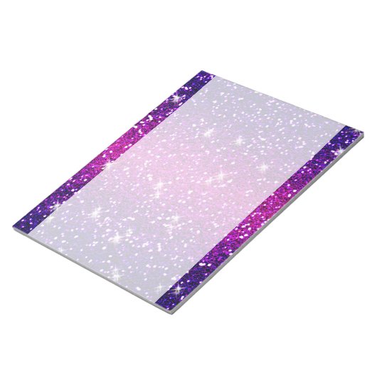 Glitzer Glitzern Lila Rosa Textur Notizblock (angewinkelt)