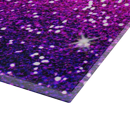 Glitzer Glitzern Lila Rosa Textur Schneidebrett (Ecke)