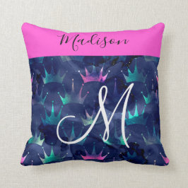 Glitzer Glitzern Mermaid Crowns Monogram Kissen