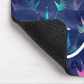 Glitzer Glitzern Mermaid Crowns Monogram Mousepad (Ecke)