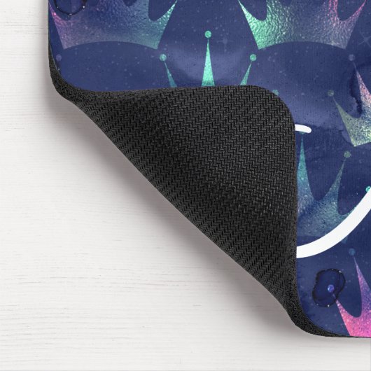 Glitzer Glitzern Mermaid Crowns Monogram Mousepad (Ecke)
