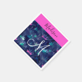 Glitzer Glitzern Mermaid Crowns Monogram Serviette (Ecke)