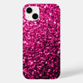 Glitzer-Glitzern mit heißen rosa Imitaten Case-Mate iPhone Hülle (Rückseite)
