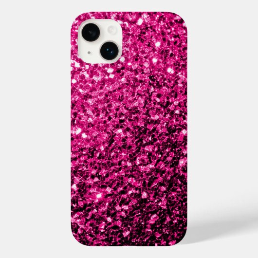 Glitzer-Glitzern mit heißen rosa Imitaten Case-Mate iPhone Hülle (Rückseite)