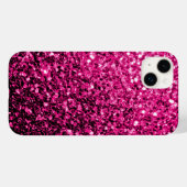 Glitzer-Glitzern mit heißen rosa Imitaten Case-Mate iPhone Hülle (Rückseite (Horizontal))