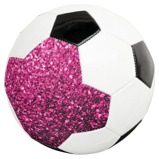 Glitzer-Glitzern mit heißen rosa Imitaten Fußball (Dreiviertel)