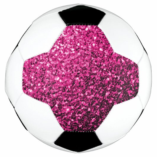 Glitzer-Glitzern mit heißen rosa Imitaten Fußball (Vorderseite)