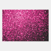 Glitzer-Glitzern mit heißen rosa Imitaten Geschenkpapier Set (Vorderseite 3)