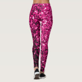 Glitzer-Glitzern mit heißen rosa Imitaten Leggings (Rückseite)