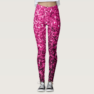 Glitzer-Glitzern mit heißen rosa Imitaten Leggings