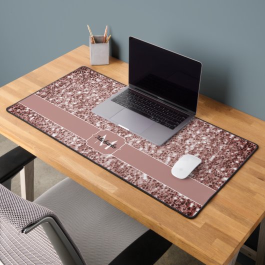 Glitzer-Glitzern Monogramm Schreibtischunterlage (Büro 2)