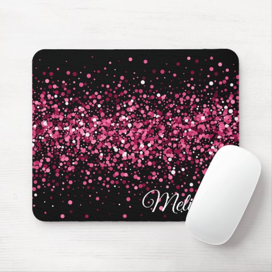 Glitzer Glitzern rosa schwarz glamourös Design Mousepad (Mit Mouse)