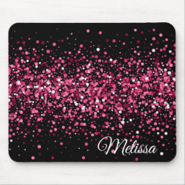 Glitzer Glitzern rosa schwarz glamourös Design Mousepad