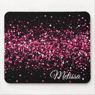 Glitzer Glitzern rosa schwarz glamourös Design Mousepad