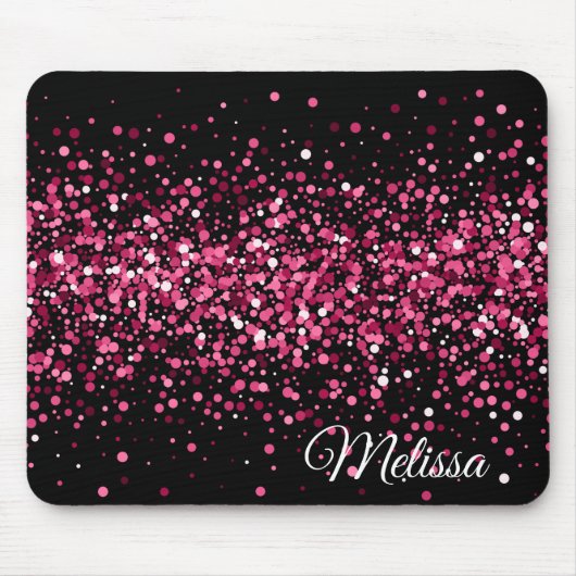 Glitzer Glitzern rosa schwarz glamourös Design Mousepad (Vorne)