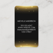 Glitzer Glow Black Visitenkarte (Rückseite)
