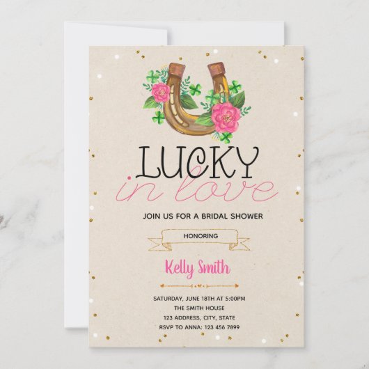 Glitzer glücklich in der Liebe-Party Einladung (Vorderseite)