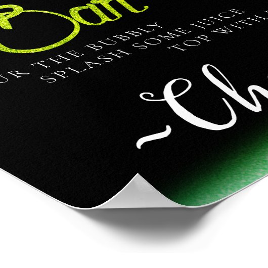 Glitzer Glühen Minimal Einfaches Mimosa Bar Zeiche Poster (Ecke)