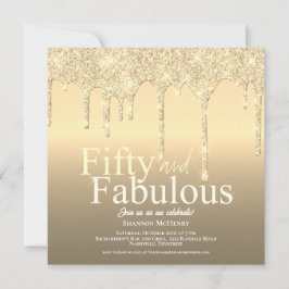 Glitzer Gold 50 und fabelhaft Geburtstag Einladung