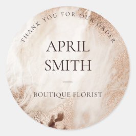 Glitzer Gold Agate Marble Vielen Dank für Ihre Bes Runder Aufkleber