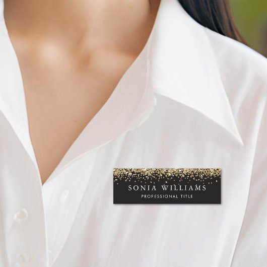 Glitzer Gold Beauty Business Beruflich Namensschild