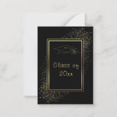 Glitzer Gold Black Abschluss Einladung Vorlage (Rückseite)