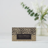 Glitzer Gold Black Leopard bedrucken Chic Cards Visitenkarte (Stehend Vorderseite)