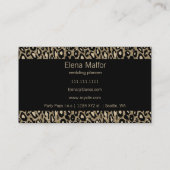 Glitzer Gold Black Leopard bedrucken Chic Cards Visitenkarte (Rückseite)